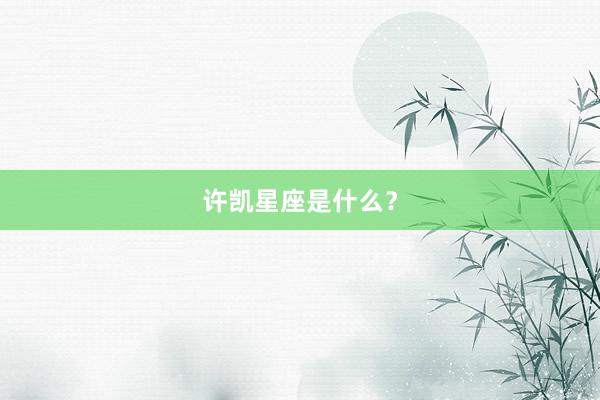 许凯星座是什么？